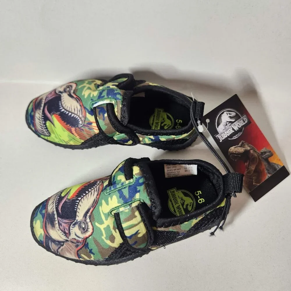 New Size 5 Jurassic Park sneakers water pool beach shoes Velcro dinosaur Toddler
